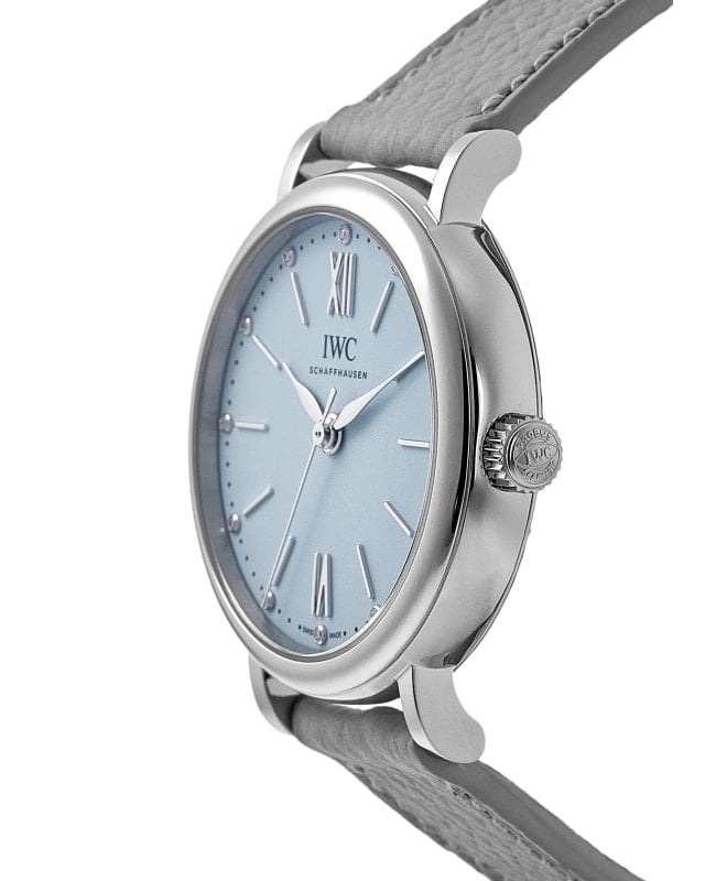 Shop Authentic IWC Portofino Automatic Blue Dial Blue Leather Strap Watch for Women - IW357416 - Luxxuri