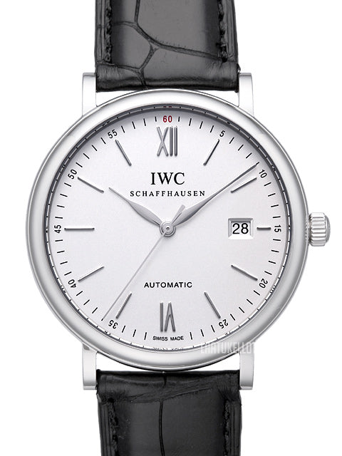 Shop Authentic IWC Portofino Automatic White Dial Black Leather Strap Watch for Men - IW356501 - Luxxuri