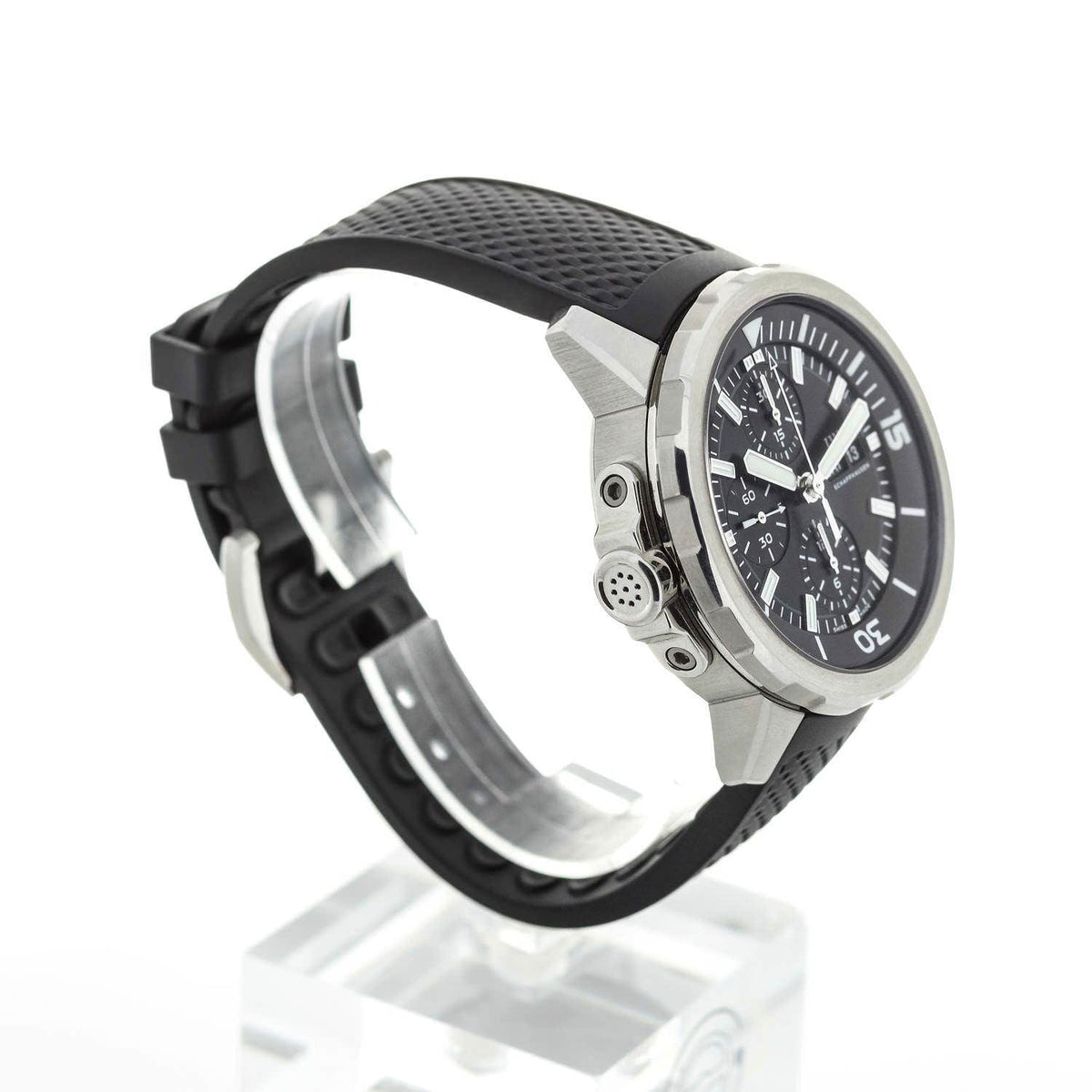 Shop Authentic IWC Aquatimer Chronograph Black Dial Black Leather Strap Watch for Men - IW376803 - Luxxuri