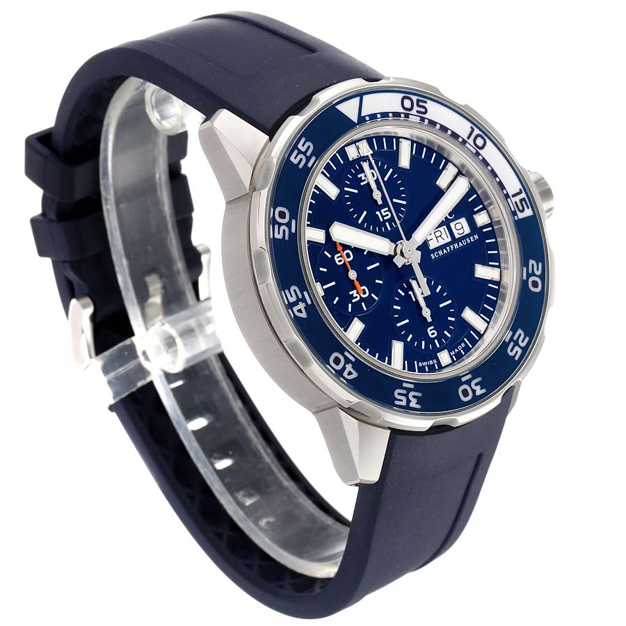 Shop Authentic IWC Aquatimer Chronograph Blue Dial Blue Rubber Strap Watch for Men - IW376711 - Luxxuri