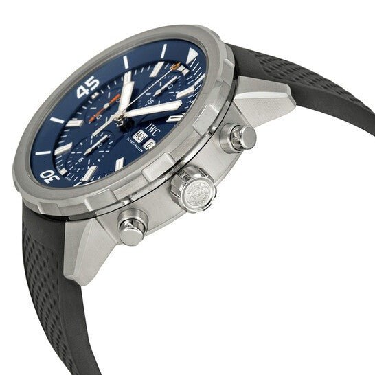 Shop Authentic IWC Aquatimer Automatic Chronograph 44mm Blue Dial Black Rubber Strap Watch for Men - IW376805 - Luxxuri