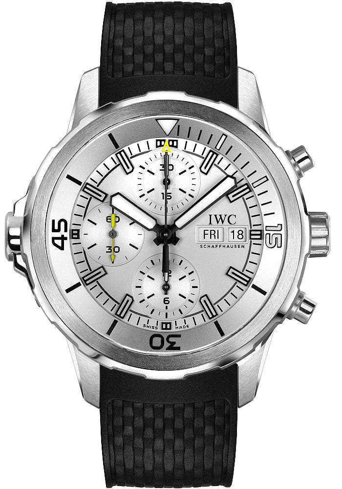 Shop Authentic IWC Aquatimer Chronograph White Dial Black Rubber Strap Watch for Men - IW376801 - Luxxuri