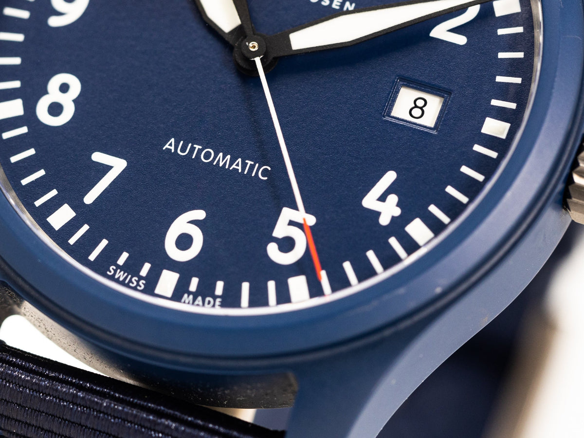 Shop Authentic IWC Pilot’s Watch Automatic "Laureus Sport for Good" Edition Blue Dial Blue Nylon Strap Watch for Men - IW328101 - Luxxuri