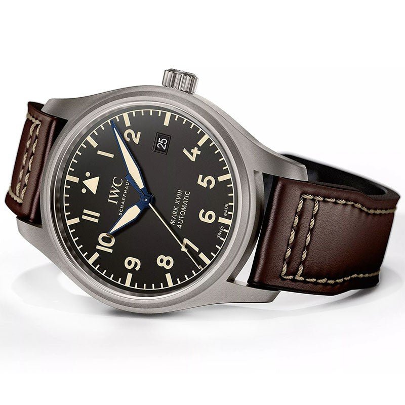 Shop Authentic IWC Pilot's Watch Mark XVIII 40mm Black Dial Brown Leather Strap Watch for Men - IW327006 - Luxxuri