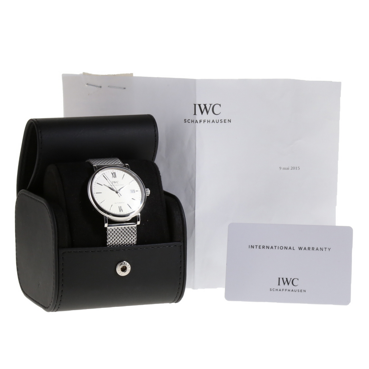 Shop Authentic IWC Portofino Automatic White Dial Silver Mesh Bracelet Watch for Men - IW356505 - Luxxuri