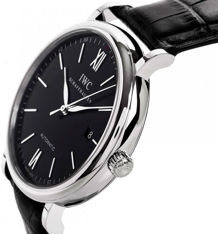 Shop Authentic IWC Portofino Automatic Black Dial Black Leather Strap Watch for Men - IW356502 - Luxxuri