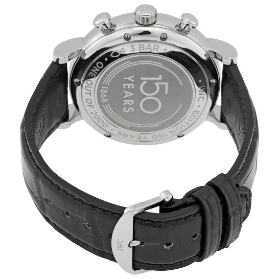 Shop Authentic IWC Portofino Chronograph White Dial Black Leather Strap Watch for Men - IW391024 - Luxxuri