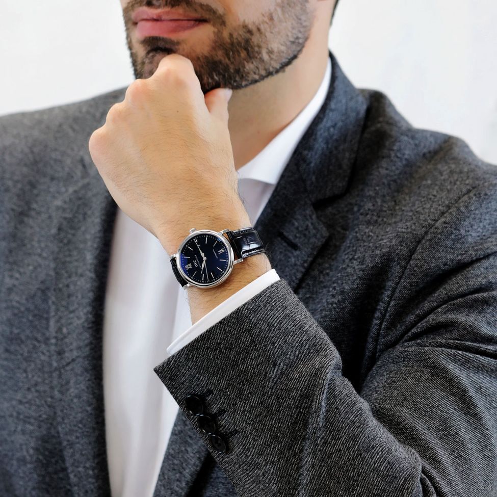 Shop Authentic IWC Portofino Automatic Black Dial Black Leather Strap Watch for Men - IW356502 - Luxxuri