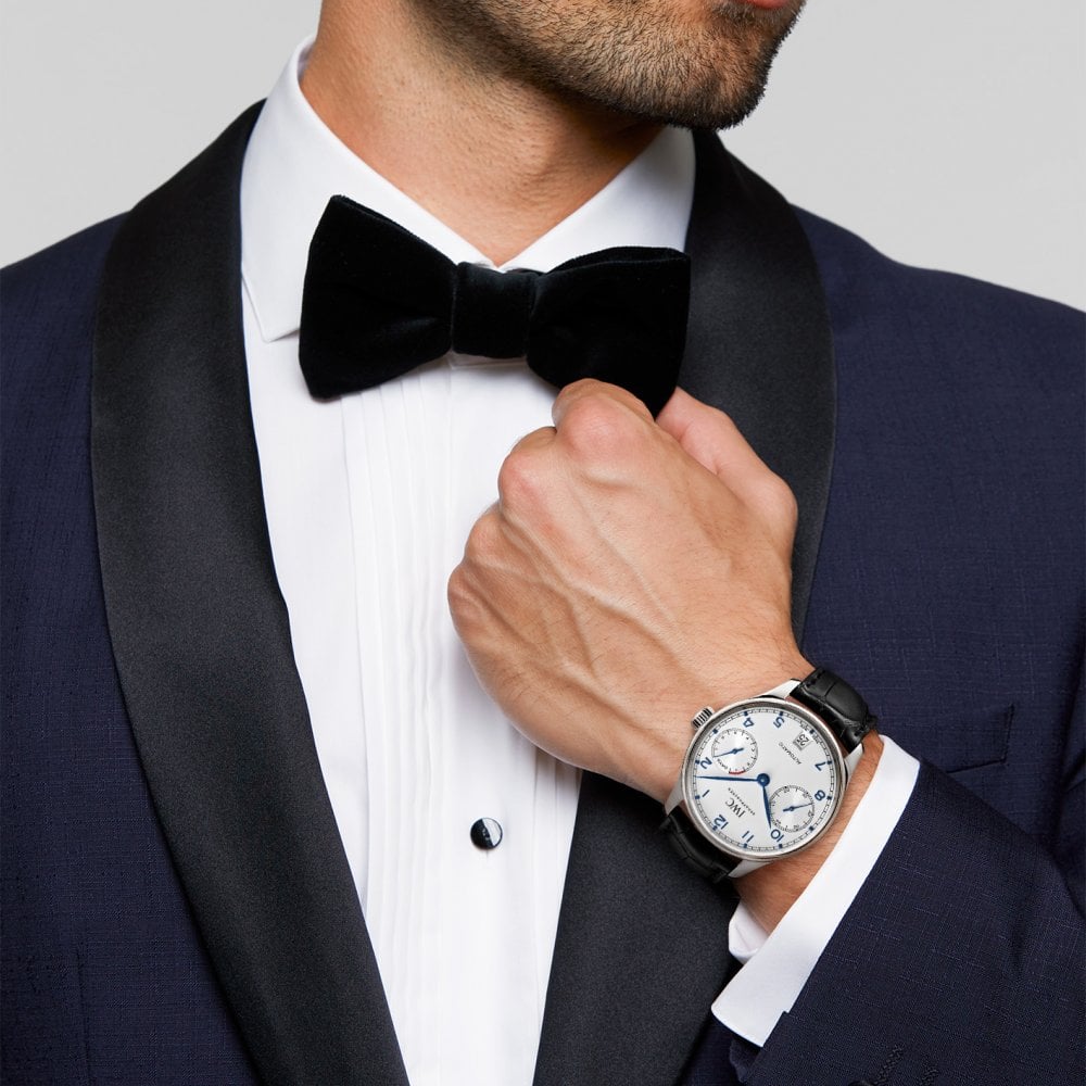 Shop Authentic IWC Portofino Chronograph White Dial Black Leather Strap Watch for Men - IW391024 - Luxxuri