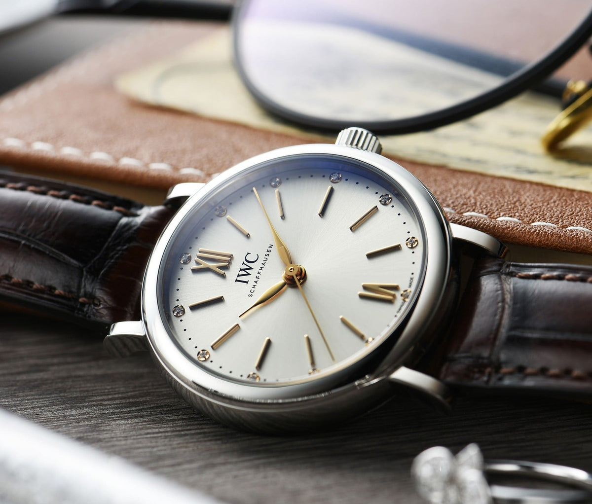 Shop Authentic IWC Portofino Automatic Silver Dial Brown Leather Strap Watch for Women - IW357403 - Luxxuri