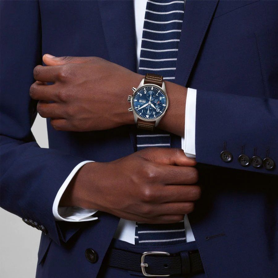 Shop Authentic IWC Pilot’s Watch Chronograph Edition “Le Petit Prince” Blue Dial Brown Leather Strap Watch for Men - IW377714 - Luxxuri