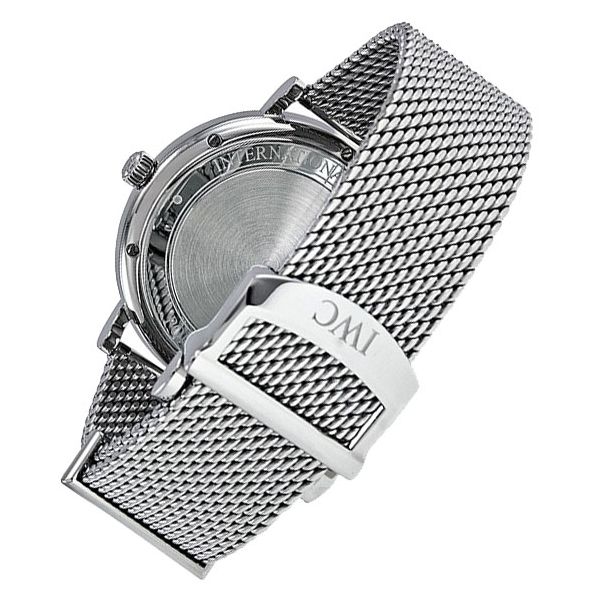 Shop Authentic IWC Portofino Automatic White Dial Silver Mesh Bracelet Watch for Men - IW356505 - Luxxuri