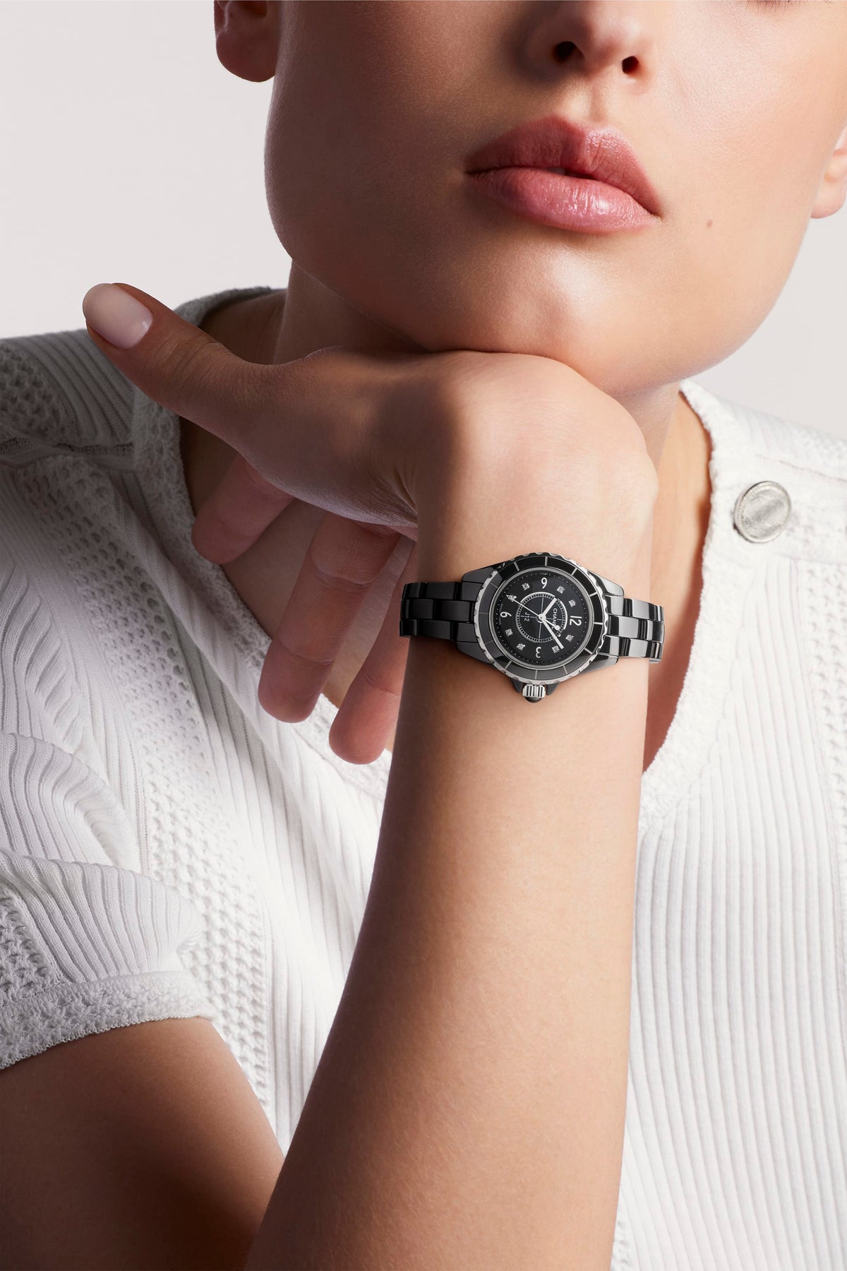 Shop Authentic Chanel J12 Diamonds Black Dial Black Steel Strap Watch for Women - J12 H2569 - Luxxuri