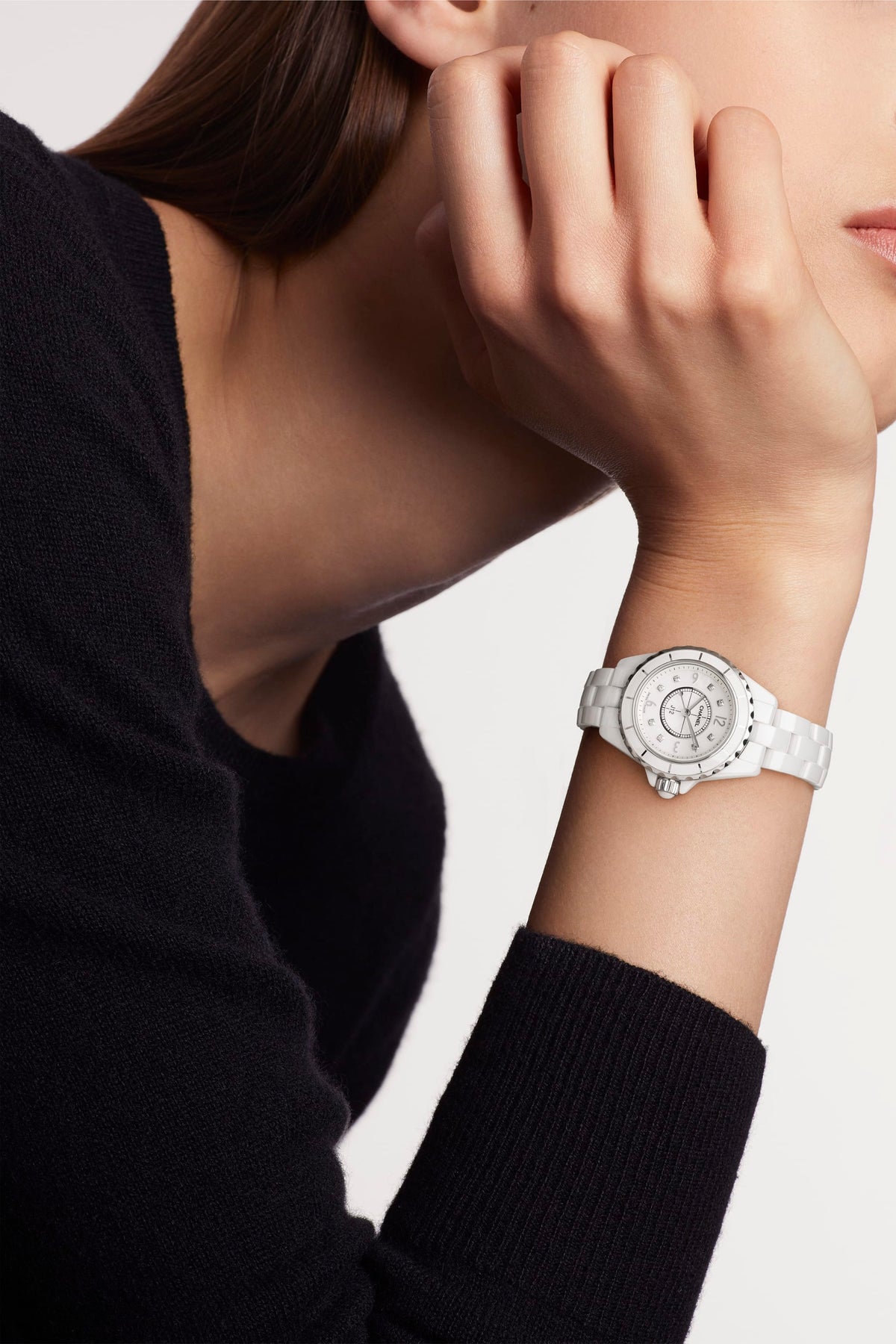 Shop Authentic Chanel J12 Diamonds Quartz White Dial White Steel Strap Watch for Women - J12 H2572 - Luxxuri