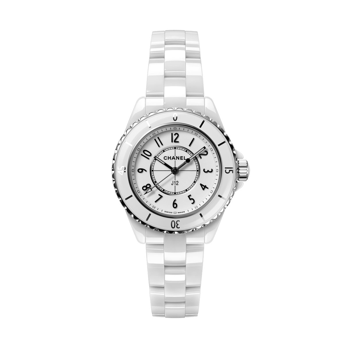 Shop Authentic Chanel J12 Quartz White Dial White Steel Strap Watch for Women - J12 H5698 - Luxxuri