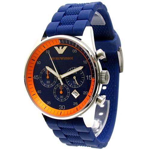 Shop Authentic Emporio Armani Chronograph Blue Dial Blue Rubber Strap Watch For Men - AR5864 - Luxxuri