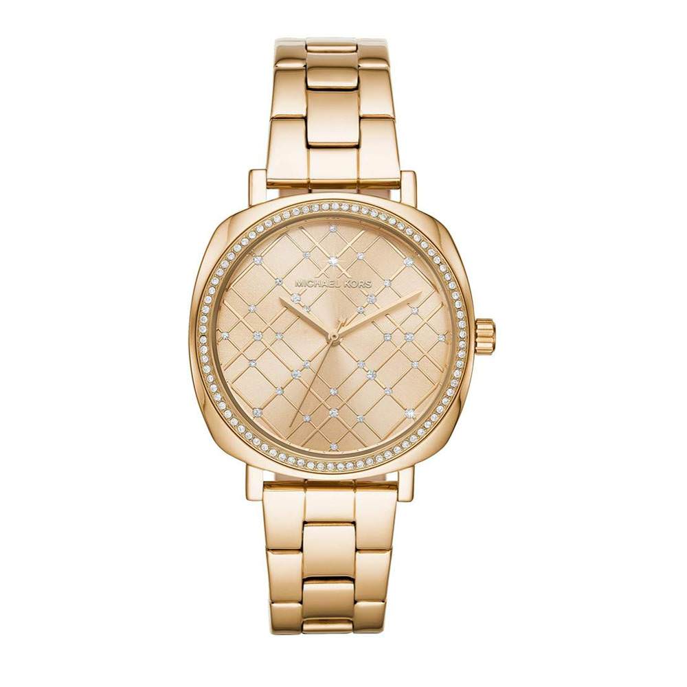 Shop Authentic Michael Kors Nia Quartz Gold Dial Gold Steel Strap Watch For Women - MK3989 - Luxxuri