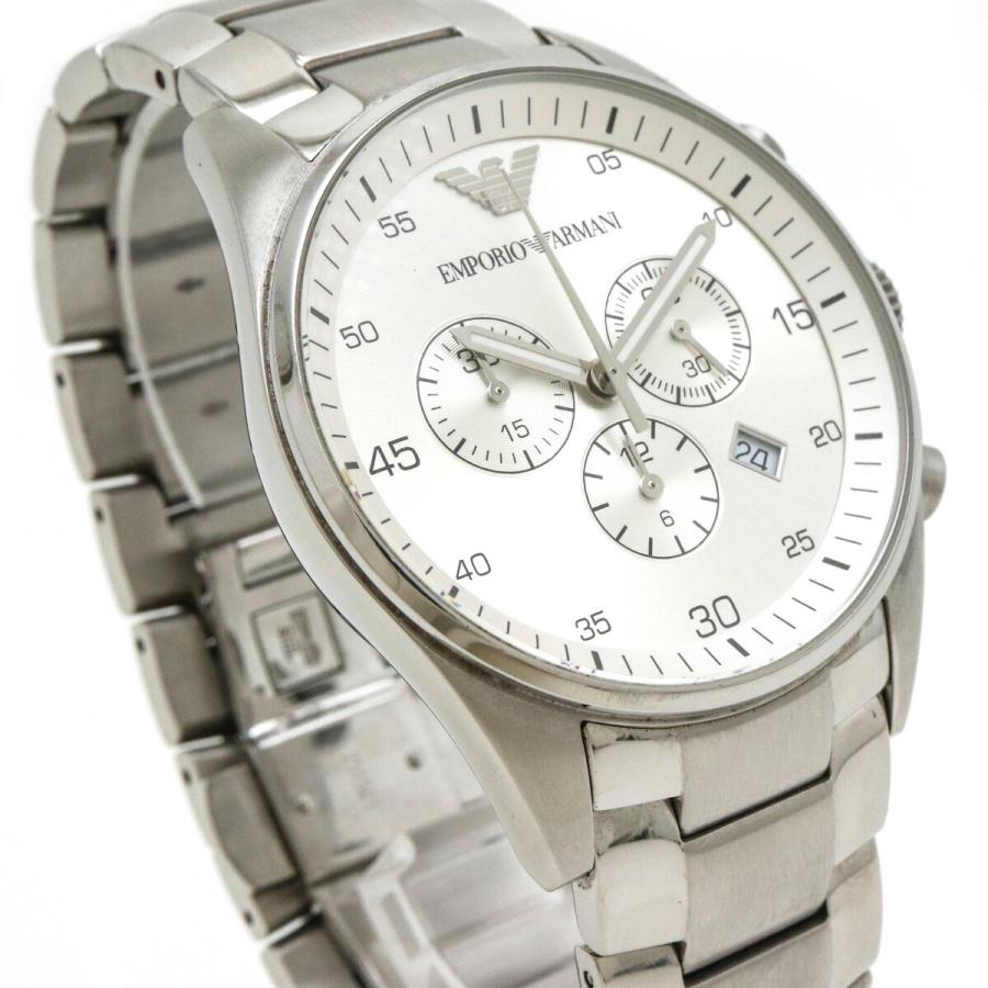 Shop Authentic Emporio Armani Sportivo Chronograph Silver Dial Silver Steel Strap Watch For Men - AR5963 - Luxxuri