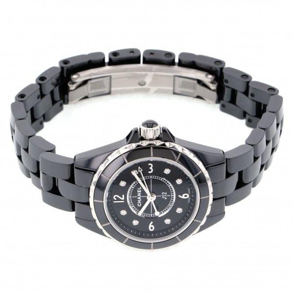 Shop Authentic Chanel J12 Diamonds Black Dial Black Steel Strap Watch for Women - J12 H2569 - Luxxuri