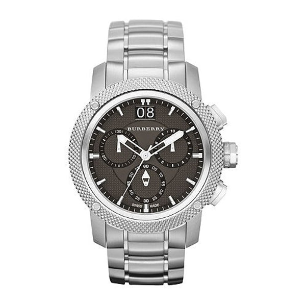 Shop Authentic Burberry Utilitarian Chronograph Black Dial Silver Steel Strap Watch For Men - BU9800 - Luxxuri