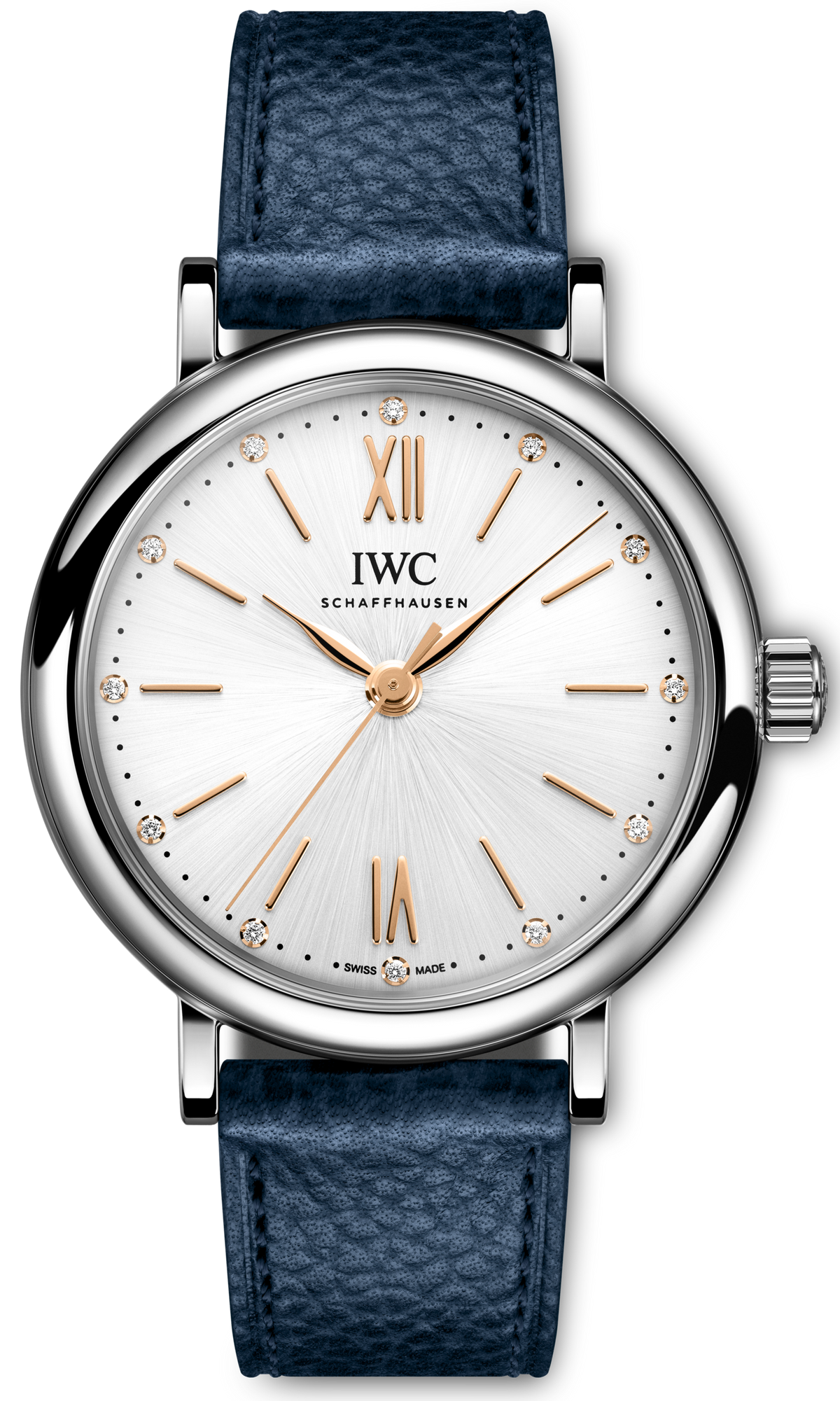 Shop Authentic IWC Portofino Automatic Silver Dial Blue Leather Strap Watch for Women - IW357411 - Luxxuri