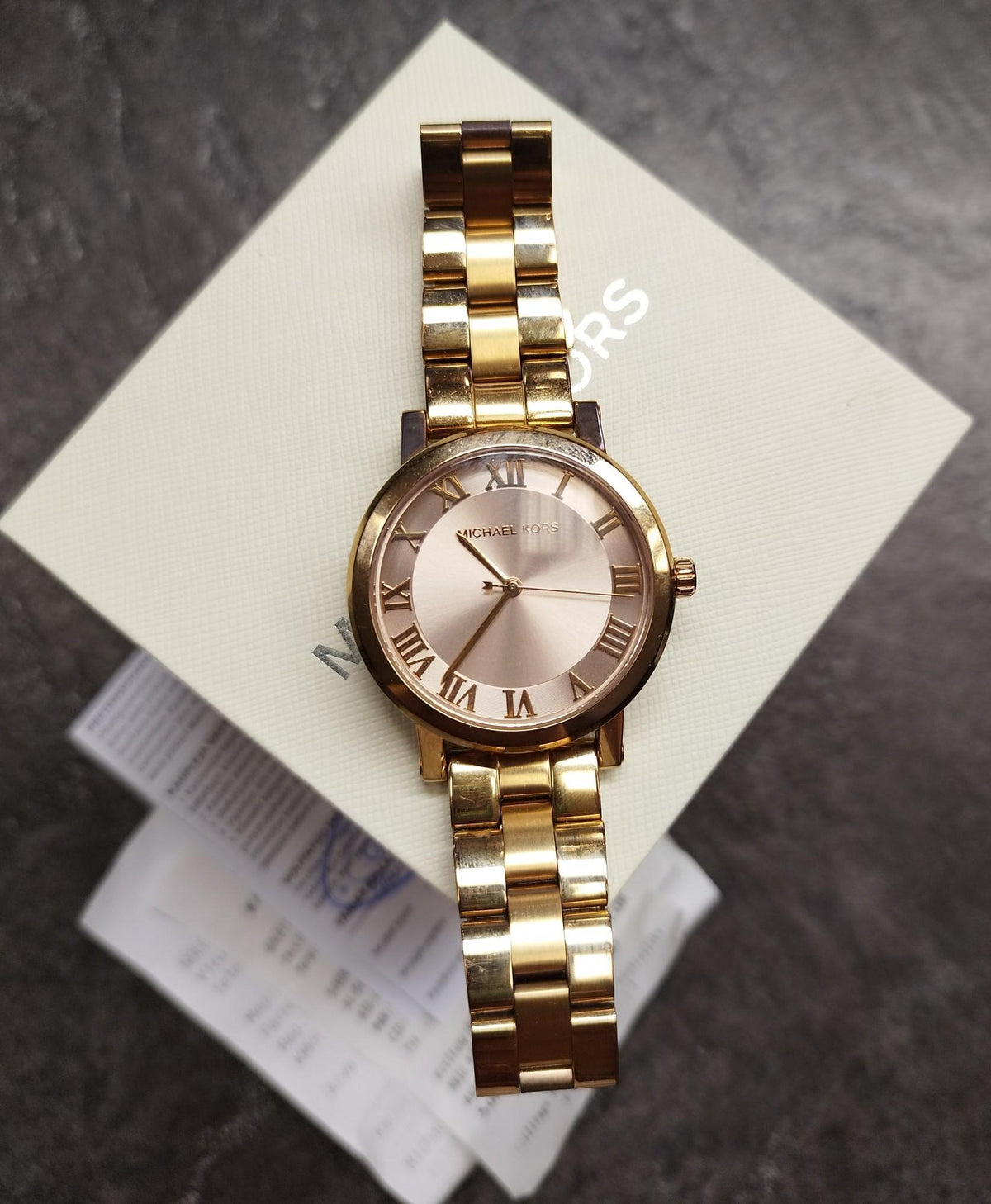 Shop Authentic Michael Kors Norie Rose Gold Dial Rose Gold Steel Strap Watch for Women - MK3561 - Luxxuri