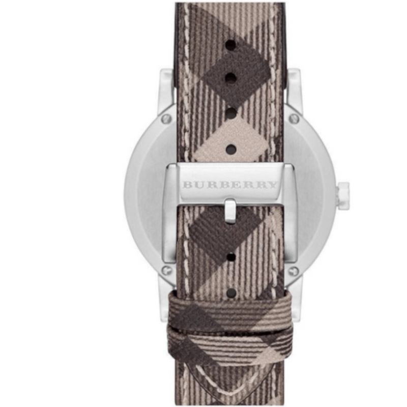 Shop Authentic Burberry The City Beige Dial Chequered Brown Leather Strap Watch for Women - BU9029 - Luxxuri