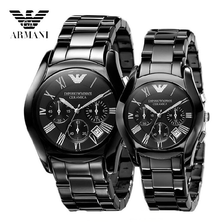 Shop Authentic Emporio Armani Black Ceramic Dial Ceramic Strap Watch For Women - AR1401 - Luxxuri