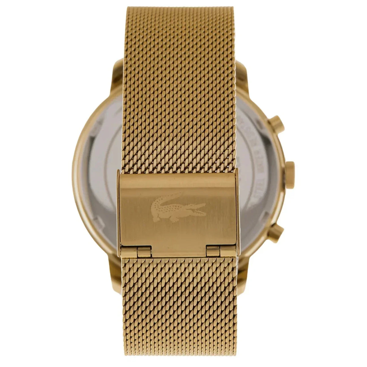 Lacoste Replay Chronograph Black Dial Gold Steel Strap Watch for Men - 2011195