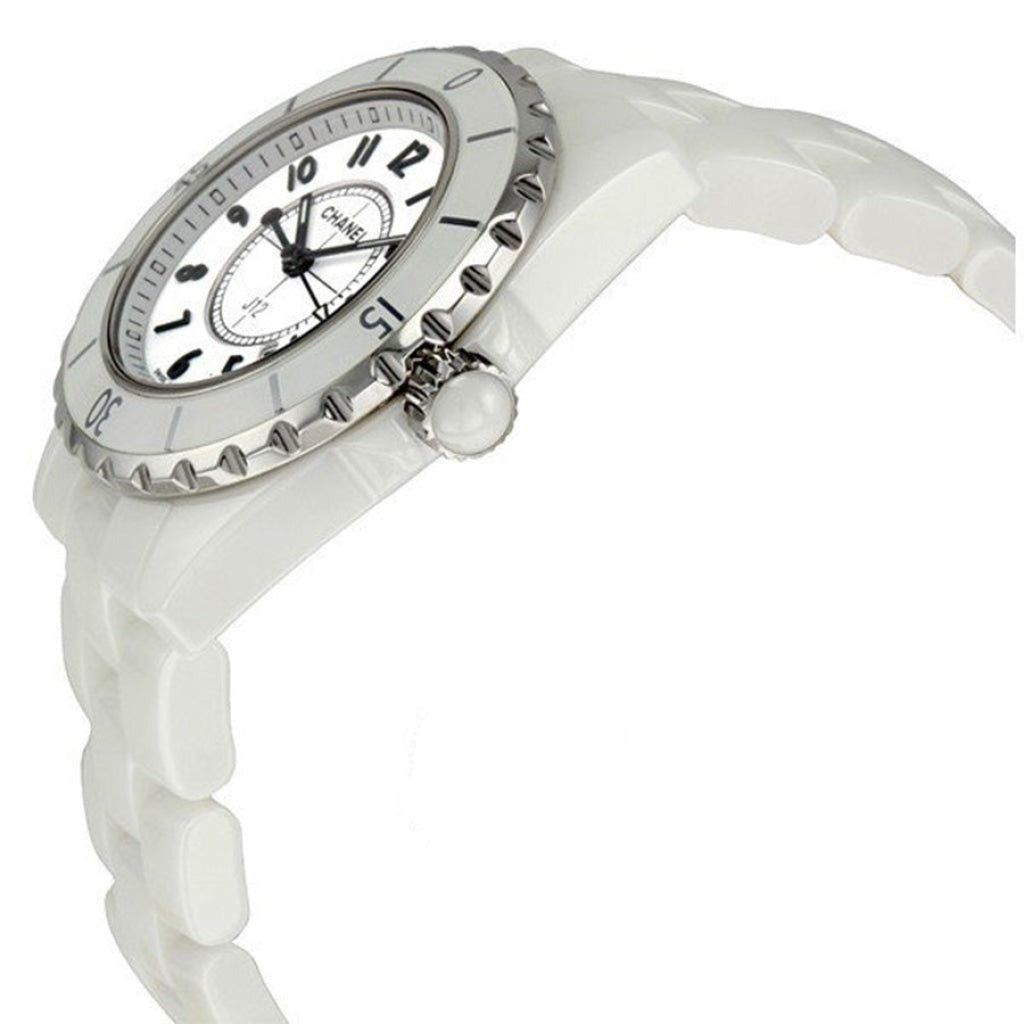 Shop Authentic Chanel J12 Ceramic White Dial White Steel Strap Watch for Women - J12 H0968 - Luxxuri