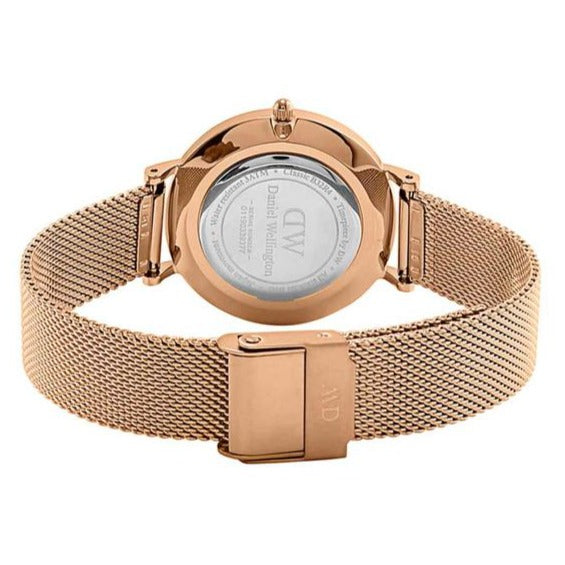 Shop Authentic Daniel Wellington Petite Rose Gold Dial Rose Gold Mesh Bracelet Watch For Women - DW00100471 - Luxxuri