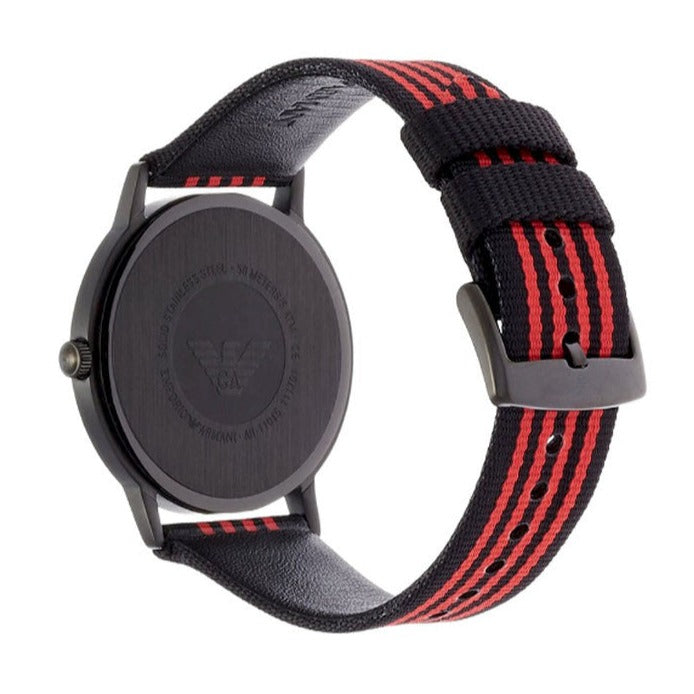 Shop Authentic Emporio Armani Kappa Black Dial Two Tone NATO Strap Watch For Men - AR11015 - Luxxuri