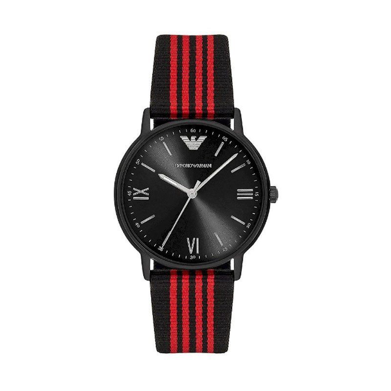 Shop Authentic Emporio Armani Kappa Black Dial Two Tone NATO Strap Watch For Men - AR11015 - Luxxuri