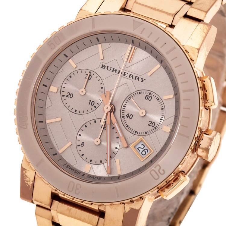Shop Authentic Burberry The City Rose Gold Dial Rose Gold Steel Strap Watch for Women - BU9703 - Luxxuri