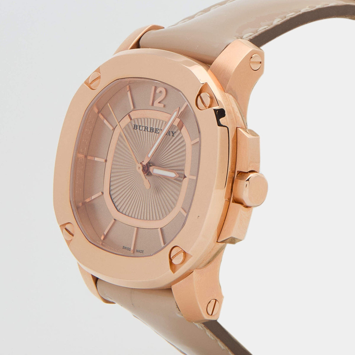 Shop Authentic Burberry The Britain Gray Dial Gray Leather Strap Watch for Women - BBY1718 - Luxxuri