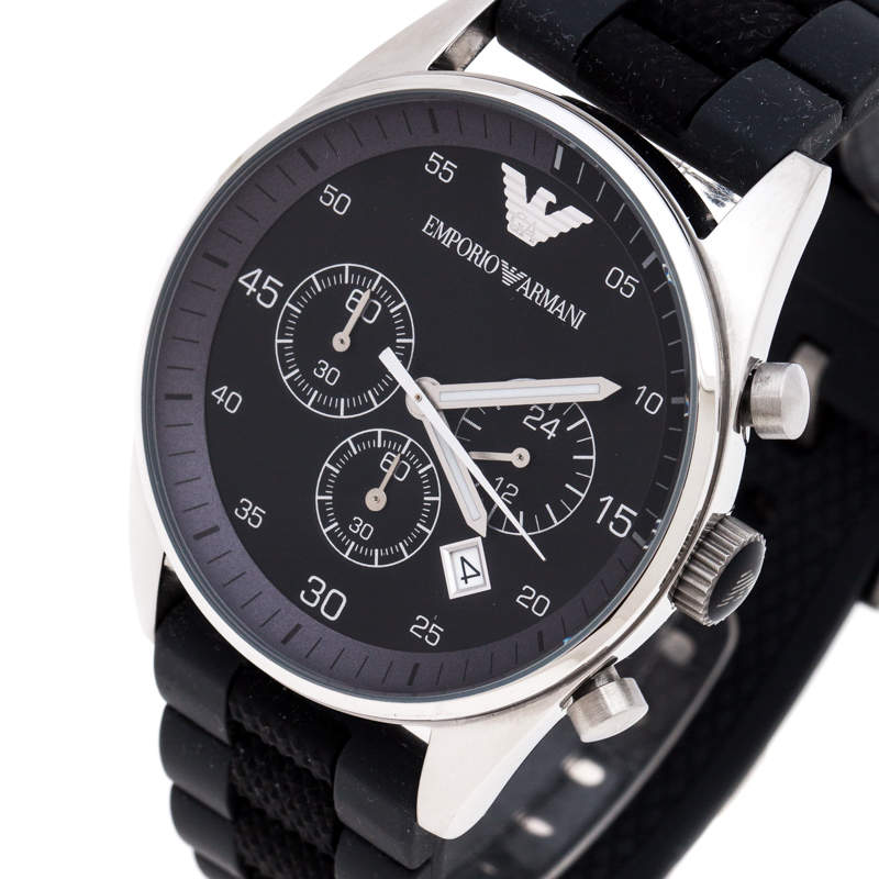 Shop Authentic Emporio Armani Sportivo Black Dial Two Tone Ceramic Bracelet Watch For Men - AR5866 - Luxxuri