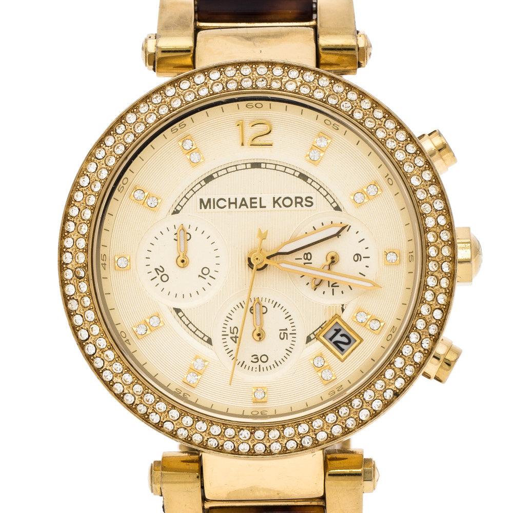 Shop Authentic Michael Kors Parker Gold Dial Two Tone Steel Strap Watch for Women - MK5688 - Luxxuri