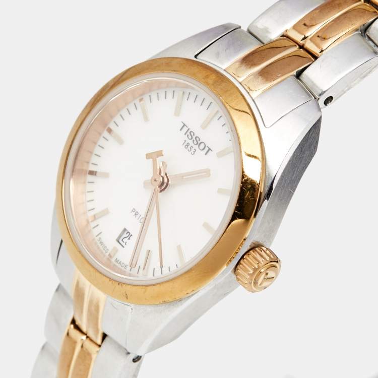 Shop Authentic Tissot T Classic PR100 Mother of Pearl Dial Two Tone Steel Strap Watch for Women - T101.010.22.111.01 - Luxxuri
