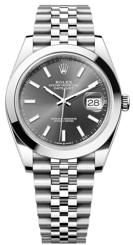 Shop Authentic Rolex Datejust 41 Oyster Grey Dial Silver Oystersteel Bracelet Watch for Men - M126300-0008 - Luxxuri