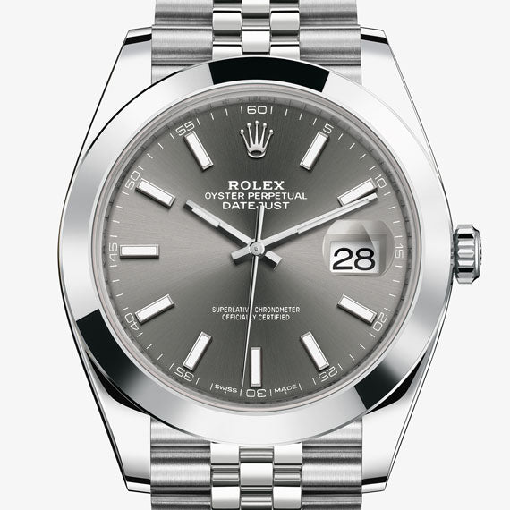 Shop Authentic Rolex Datejust 41 Oyster Grey Dial Silver Oystersteel Bracelet Watch for Men - M126300-0008 - Luxxuri