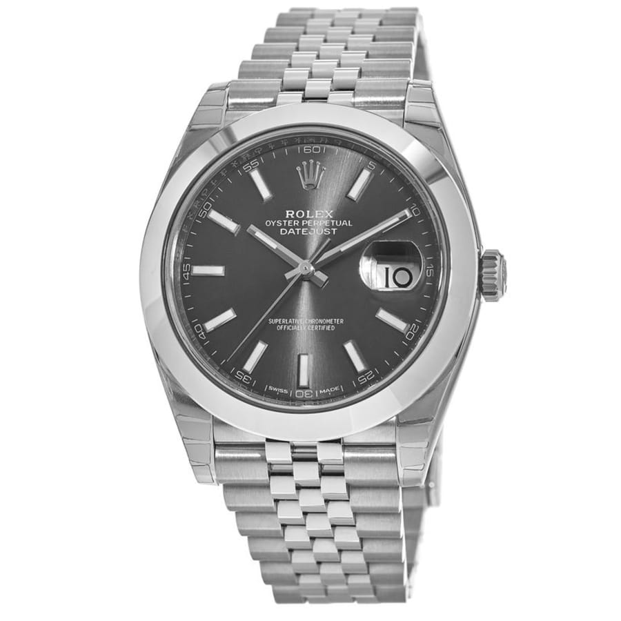 Shop Authentic Rolex Datejust 41 Oyster Grey Dial Silver Oystersteel Bracelet Watch for Men - M126300-0008 - Luxxuri