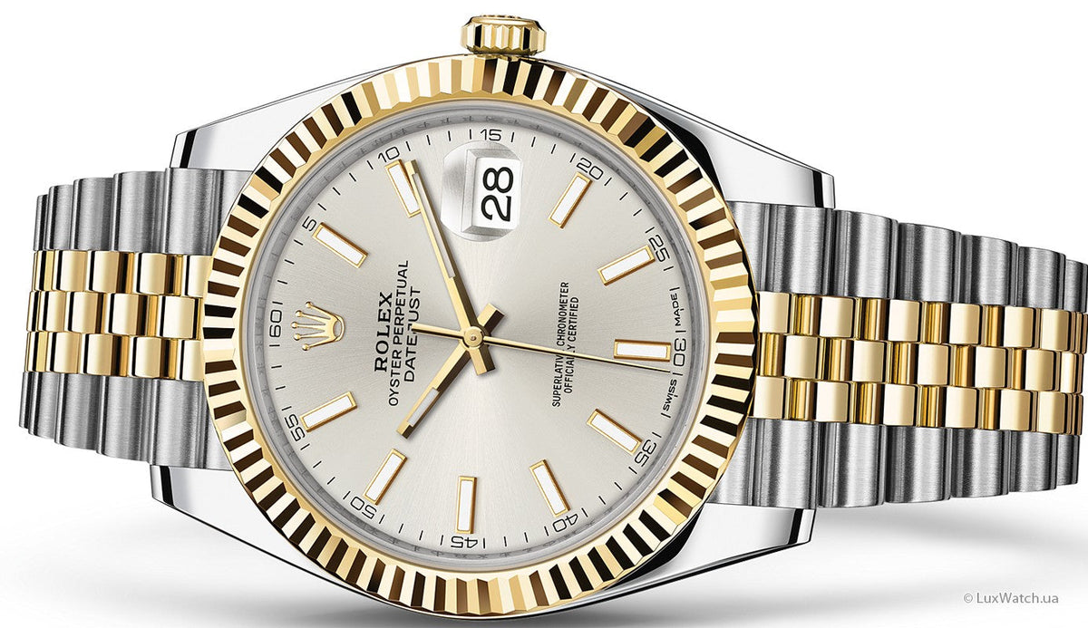 Shop Authentic Rolex Datejust 41 Silver Dial Two Tone Oystersteel & Yellow Gold Jubilee Bracelet Watch for Men - M126333-0002 - Luxxuri