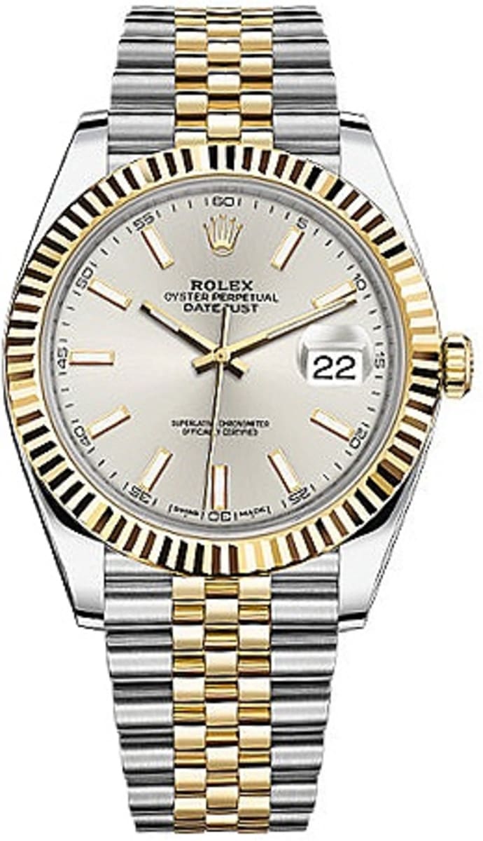 Shop Authentic Rolex Datejust 41 Silver Dial Two Tone Oystersteel & Yellow Gold Jubilee Bracelet Watch for Men - M126333-0002 - Luxxuri