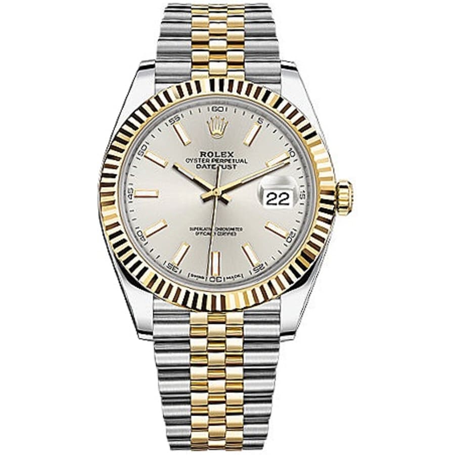 Shop Authentic Rolex Datejust 41 Silver Dial Two Tone Oystersteel & Yellow Gold Jubilee Bracelet Watch for Men - M126333-0002 - Luxxuri