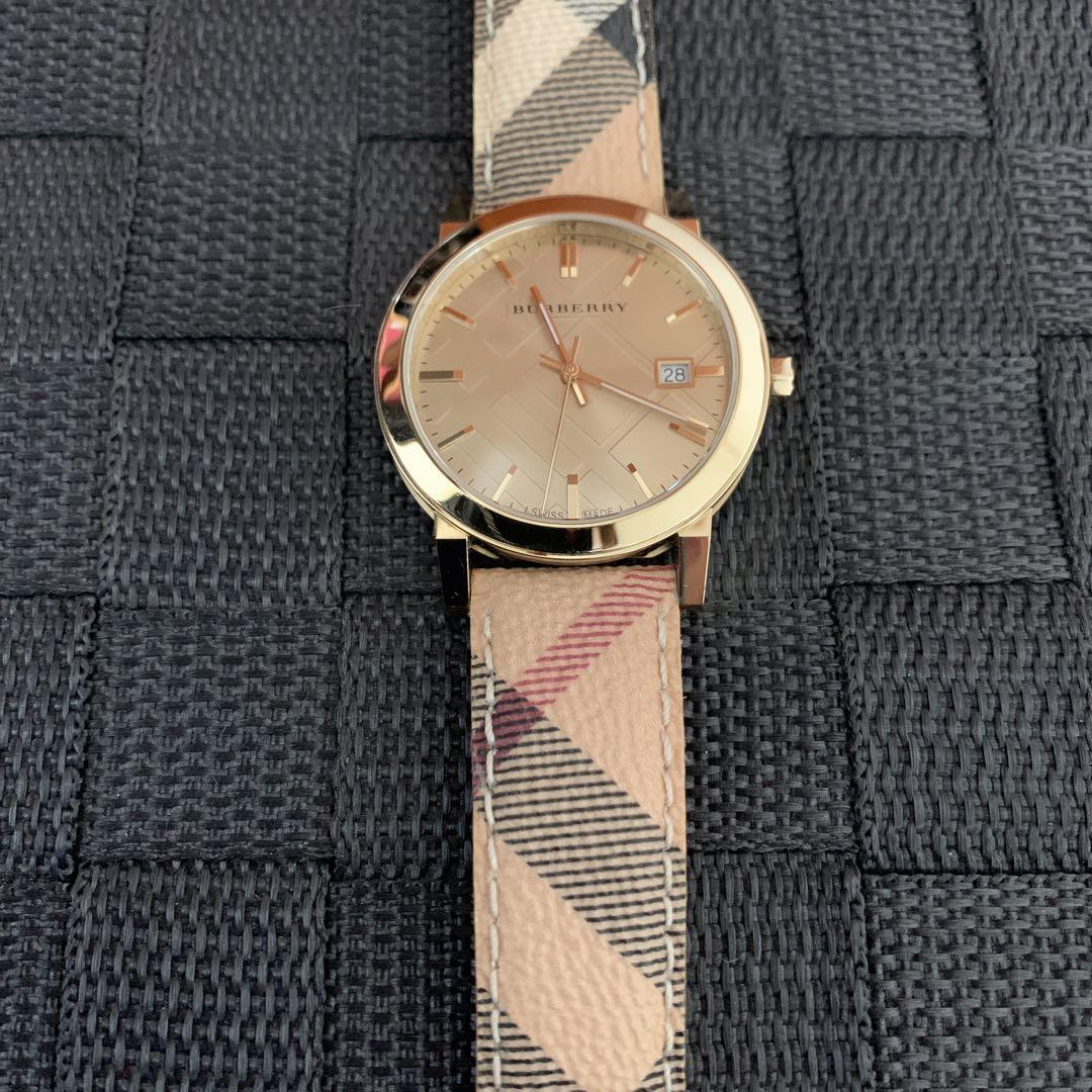 Shop Authentic Burberry The City Rose Gold Dial Brown Leather Strap Watch for Women - BU9040 - Luxxuri