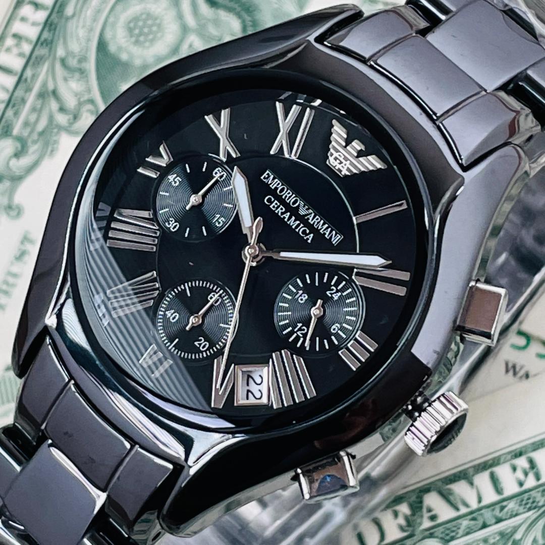 Shop Authentic Emporio Armani Black Ceramic Dial Ceramic Strap Watch For Women - AR1401 - Luxxuri