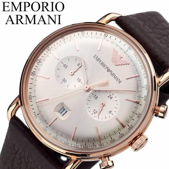 Shop Authentic Emporio Armani Aviator Grey Dial Brown Leather Strap Watch For Men - AR11106 - Luxxuri