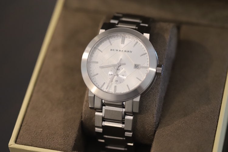 Shop Authentic Burberry The City Silver Dial Silver Steel Strap Watch for Men - BU9900 - Luxxuri