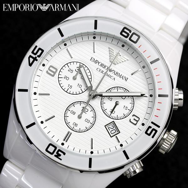 Shop Authentic Emporio Armani Ceramic Chronograph White Dial White Ceramic Strap Watch For Men - AR1424 - Luxxuri