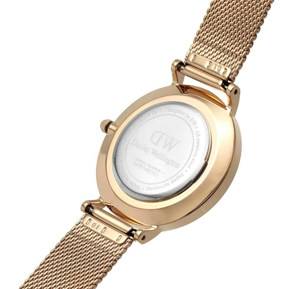 Shop Authentic Daniel Wellington Petite Rose Gold Dial Rose Gold Mesh Bracelet Watch For Women - DW00100471 - Luxxuri